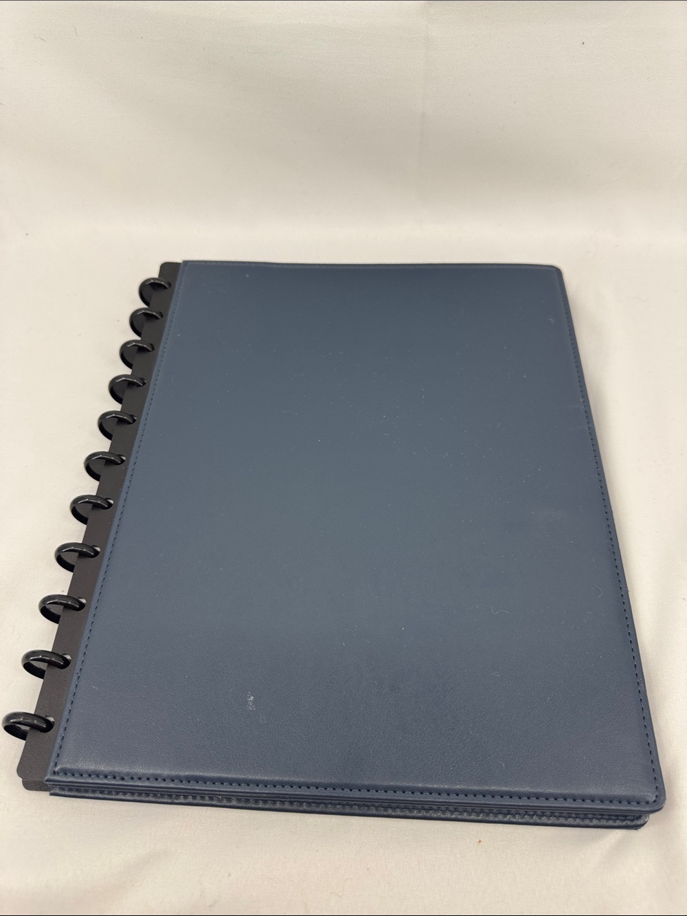 Arc Discbound Letter-sized Navy Leather Notebook, Planner Cover w/ Lined Pages